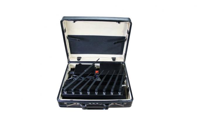 Valigia 8 bande 4G interferitore di segnale del telefono cellulare, interferitore GPS WiFi UHF VHF interferitore con telecomando 0